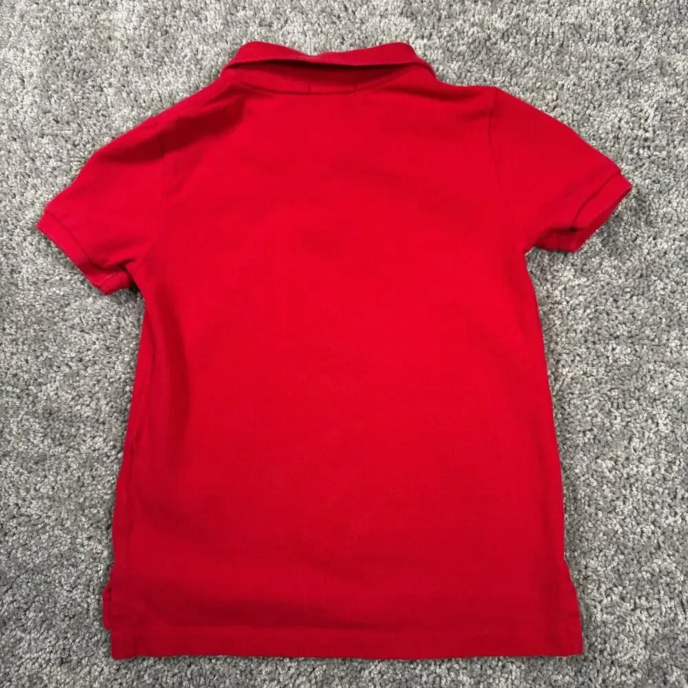 Polo Ralph Lauren Ski Bear Long Sleeve Polo Shirt Red Toddler 5